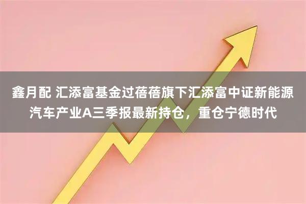鑫月配 汇添富基金过蓓蓓旗下汇添富中证新能源汽车产业A三季报最新持仓，重仓宁德时代