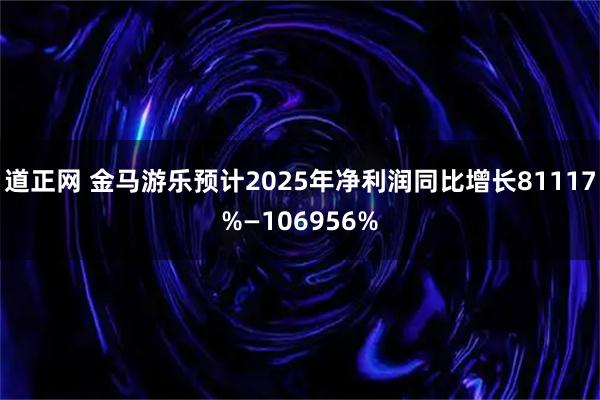 道正网 金马游乐预计2025年净利润同比增长81117%—106956%